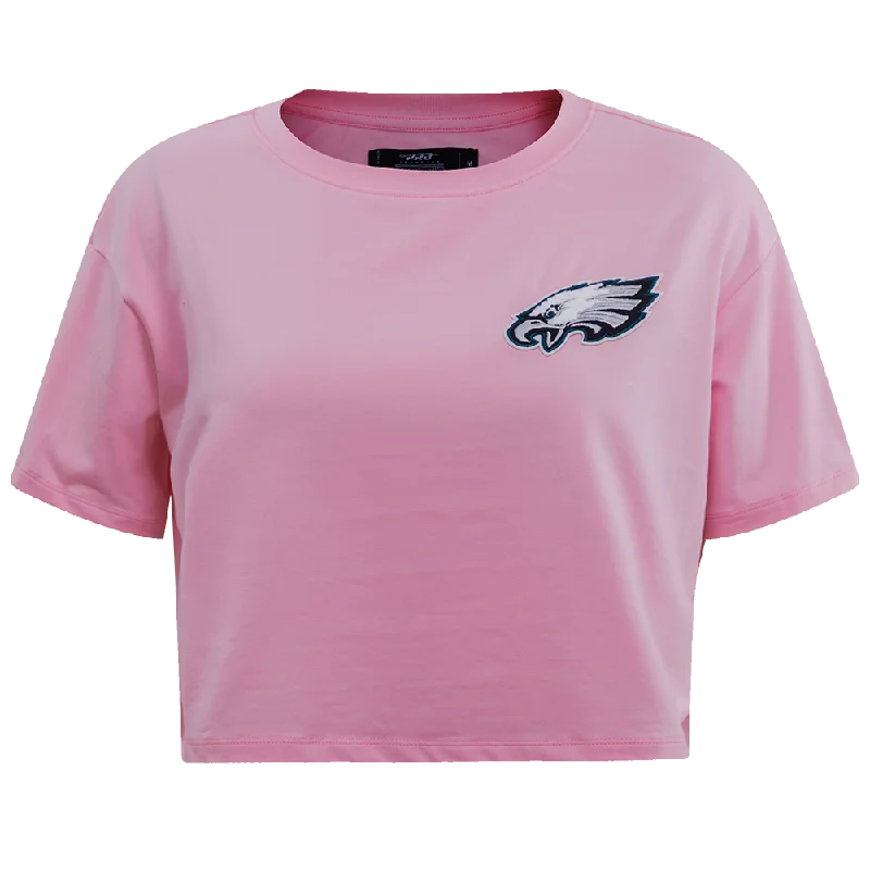 NFL PHILADELPHIA EAGLES CLASSIC WOMEN'S SJ BOXY TEE (PINK) Seamless Knitted Crochet