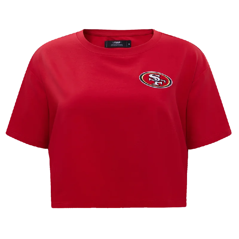 NFL SAN FRANCISCO 49ERS CLASSIC SJ BOXY TEE (RED) Zippered Front Buttoned Front Snap Front