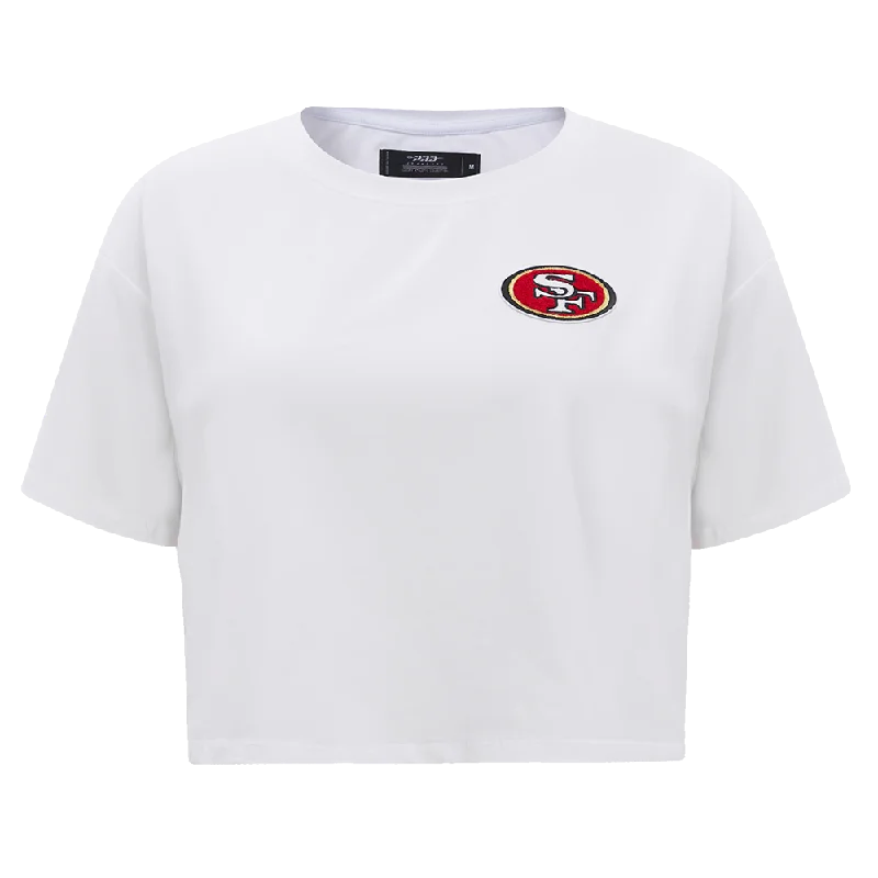NFL SAN FRANCISCO 49ERS CLASSIC SJ BOXY TEE (WHITE) Fitted T-Shirt Seamless Stretchy NFL SAN FRANCISCO 49ERS CLASSIC SJ BOXY TEE (WHITE) Fitted T-Shirt Seamless Stretchy