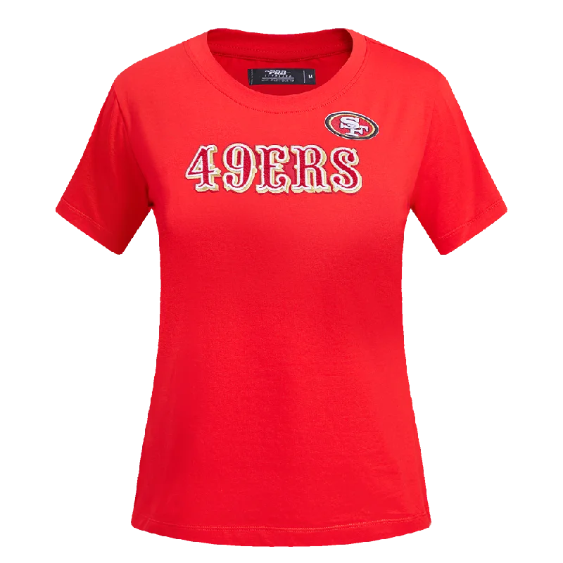 NFL SAN FRANCISCO 49ERS CLASSIC SJ SLIM FIT TEE (RED) Basic T-Shirt Crew Neck Short Sleeve NFL SAN FRANCISCO 49ERS CLASSIC SJ SLIM FIT TEE (RED) Basic T-Shirt Crew Neck Short Sleeve