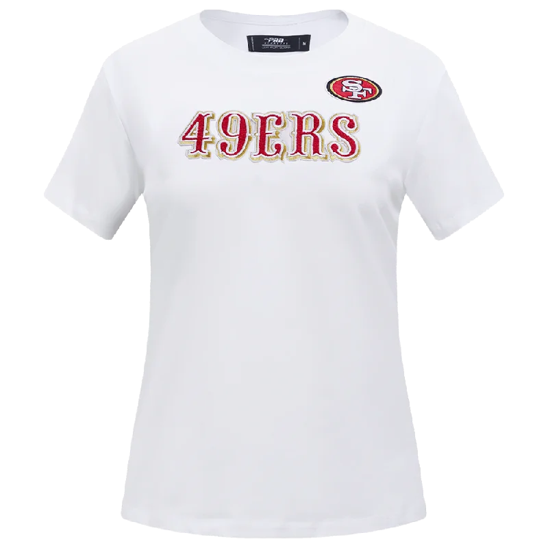 NFL SAN FRANCISCO 49ERS CLASSIC SJ SLIM FIT TEE (WHITE) Fleece Nylon Spandex