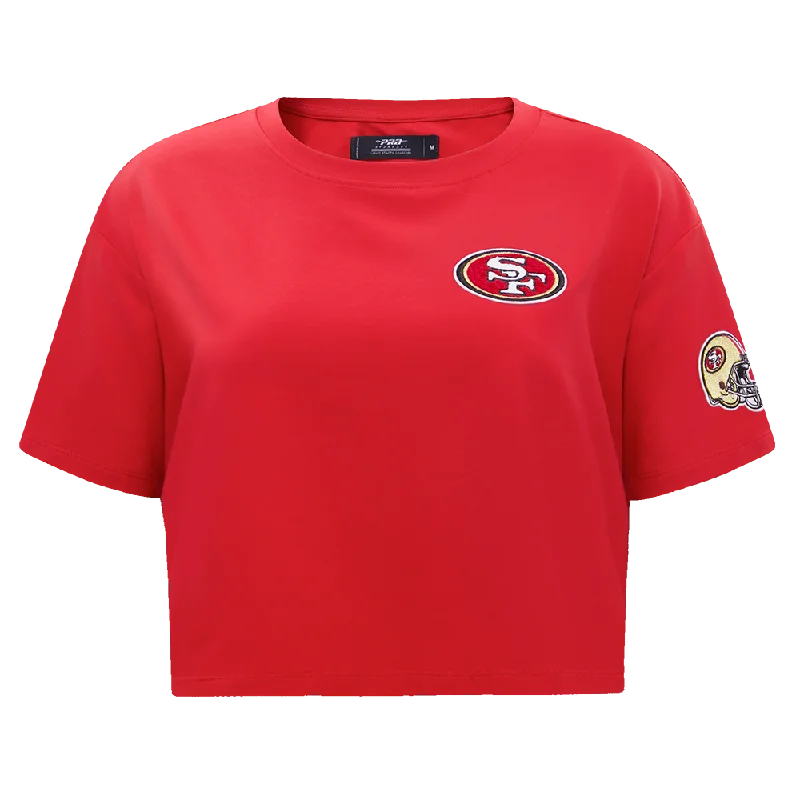NFL SAN FRANCISCO 49ERS CLASSIC WOMEN'S BOXY TEE (RED) Elegant Classic Vintage