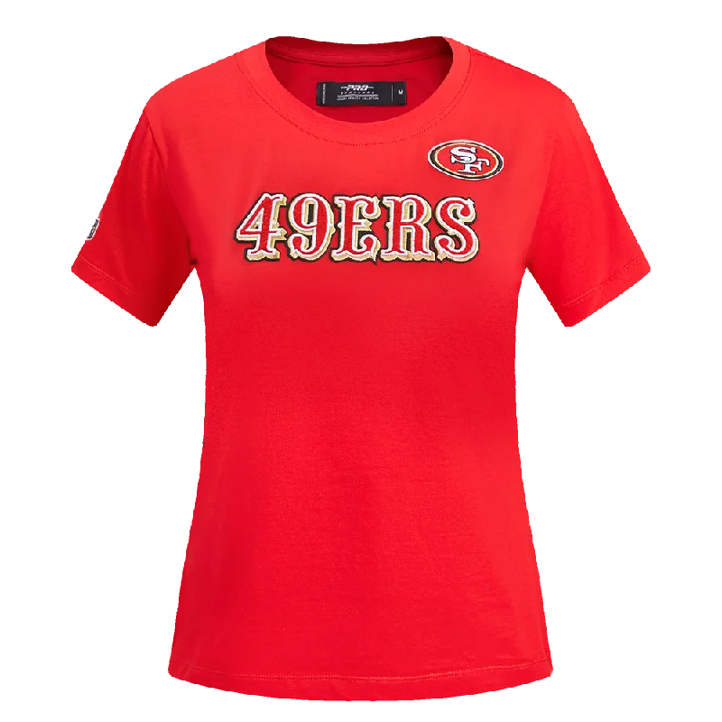 NFL SAN FRANCISCO 49ERS CLASSIC WOMEN'S SLIM FIT TEE (RED) Anti-Shrink Durable Soft