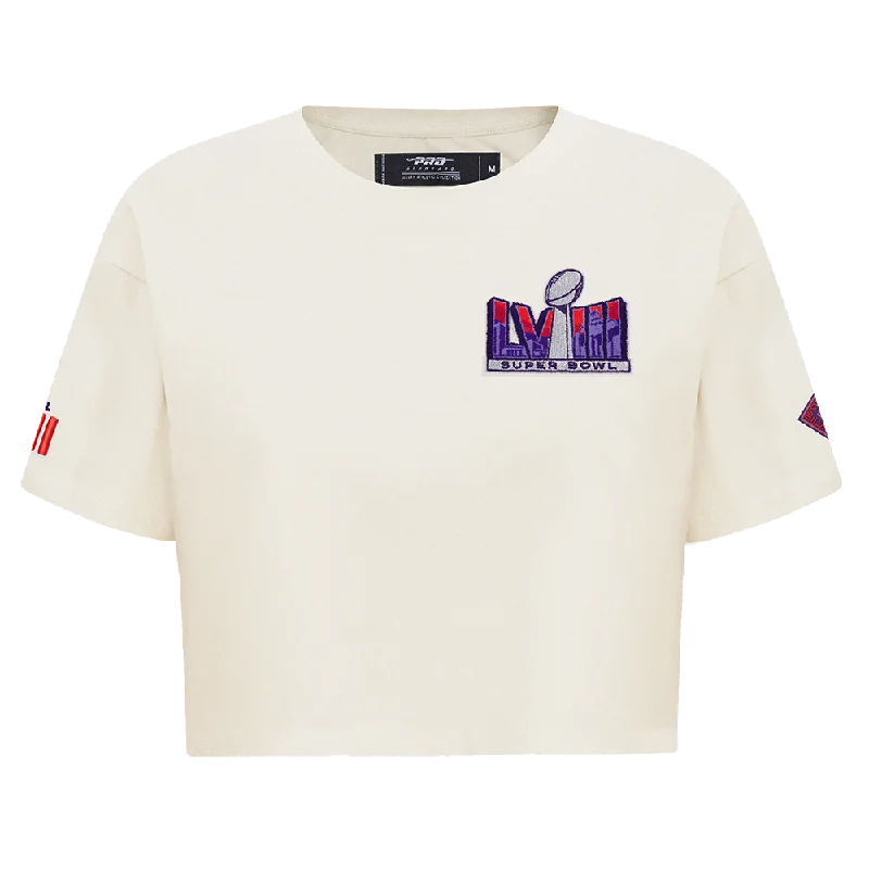 NFL SUPERBOWL LVIII WOMEN'S SJ BOXY TEE (EGGSHELL) Mesh Canvas Denim