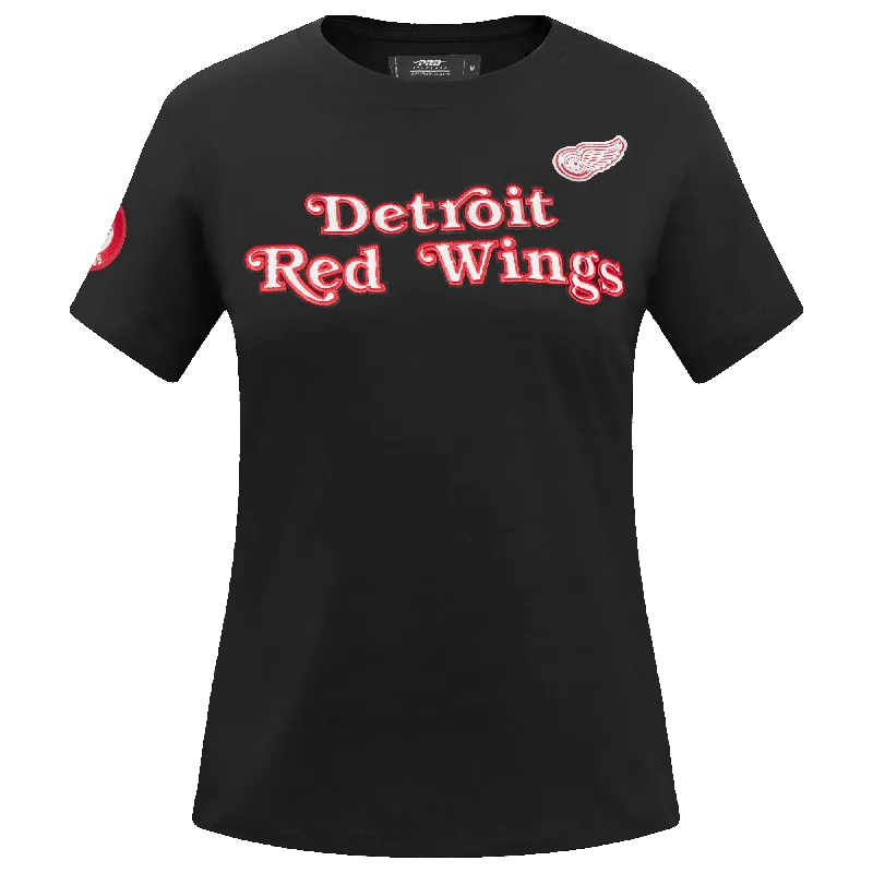 NHL DETROIT RED WINGS CLASSIC WOMEN'S SJ SLIM FIT TEE (BLACK) Casual Formal Business NHL DETROIT RED WINGS CLASSIC WOMEN'S SJ SLIM FIT TEE (BLACK) Casual Formal Business
