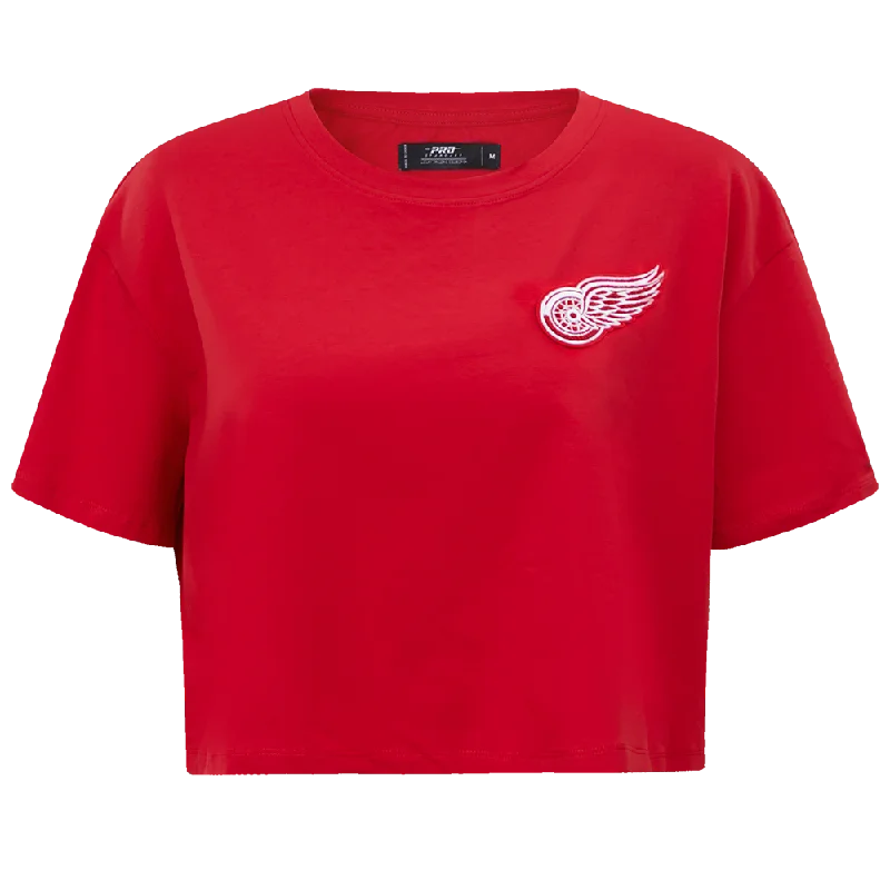 NHL DETROIT RED WINGS CLASSIC WOMEN'S BOXY TEE (RED) Oversized T-Shirt Spandex breathable NHL DETROIT RED WINGS CLASSIC WOMEN'S BOXY TEE (RED) Oversized T-Shirt Spandex breathable