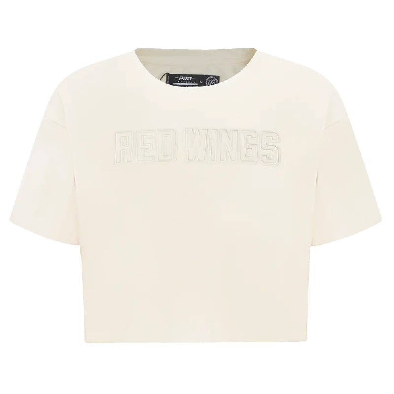 NHL DETROIT RED WINGS NEUTRAL WOMEN'S BOXY TEE (EGGSHELL) Lace Blend Ribbed Blend Corduroy Blend NHL DETROIT RED WINGS NEUTRAL WOMEN'S BOXY TEE (EGGSHELL) Lace Blend Ribbed Blend Corduroy Blend