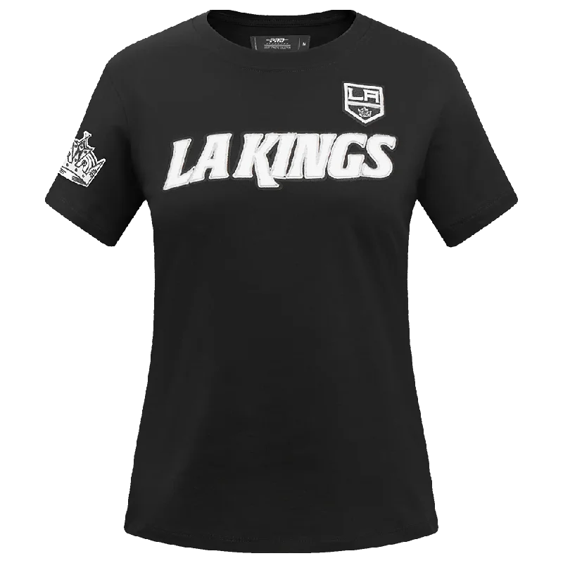 NHL LOS ANGELES KINGS CLASSIC WOMEN'S SLIM FIT TEE (BLACK) Hooded Caped Shawl Collar NHL LOS ANGELES KINGS CLASSIC WOMEN'S SLIM FIT TEE (BLACK) Hooded Caped Shawl Collar