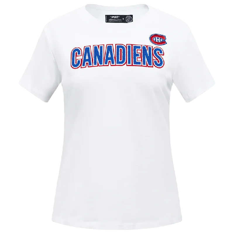 NHL MONTREAL CANADIENS CLASSIC WOMEN'S SJ SLIM FIT TEE (WHITE) Handmade Hand-knitted Hand-woven NHL MONTREAL CANADIENS CLASSIC WOMEN'S SJ SLIM FIT TEE (WHITE) Handmade Hand-knitted Hand-woven
