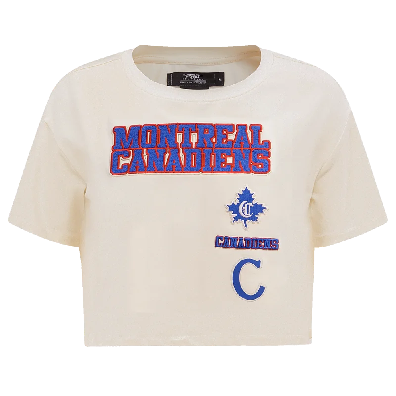 NHL MONTREAL CANADIENS RETRO CLASSIC WOMEN'S BOXY TEE (EGGSHELL) Modern Contemporary Chic NHL MONTREAL CANADIENS RETRO CLASSIC WOMEN'S BOXY TEE (EGGSHELL) Modern Contemporary Chic
