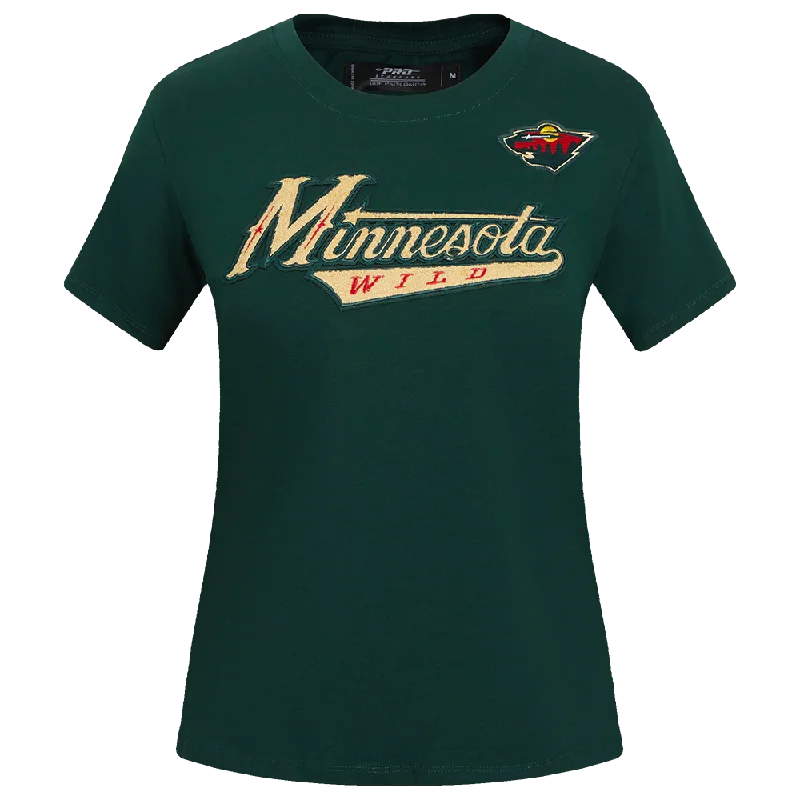 NHL MINNESOTA WILD CLASSIC WOMEN'S SJ SLIM FIT TEE (FOREST GREEN) Anti-Pilling Machine Wash Handmade NHL MINNESOTA WILD CLASSIC WOMEN'S SJ SLIM FIT TEE (FOREST GREEN) Anti-Pilling Machine Wash Handmade