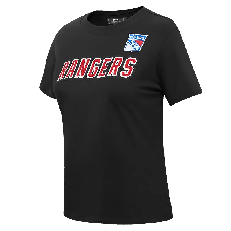 NHL NEW YORK RANGERS CLASSIC WOMEN'S SJ SLIM FIT TEE (BLACK) Thin T-Shirt Open Front Quick Dry NHL NEW YORK RANGERS CLASSIC WOMEN'S SJ SLIM FIT TEE (BLACK) Thin T-Shirt Open Front Quick Dry
