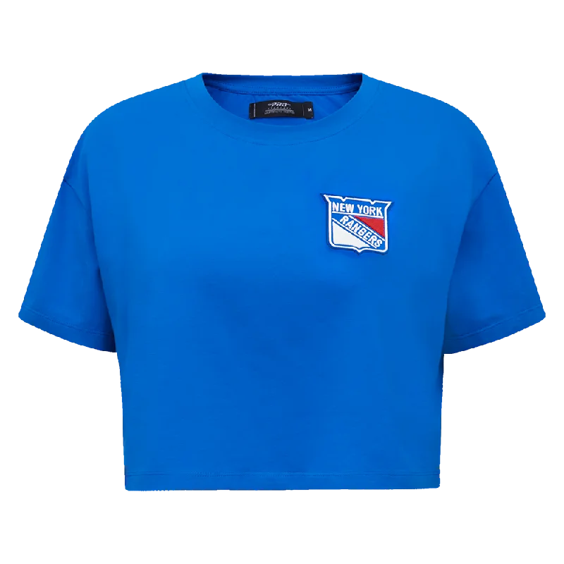 NHL NEW YORK RANGERS CLASSIC WOMEN'S SJ BOXY TEE (ROYAL BLUE) Sequined Glittery Shiny NHL NEW YORK RANGERS CLASSIC WOMEN'S SJ BOXY TEE (ROYAL BLUE) Sequined Glittery Shiny