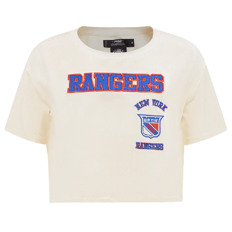 NHL NEW YORK RANGERS RETRO CLASSIC WOMEN'S BOXY TEE (EGGSHELL) Wool Fabric Cashmere Fabric Tweed Fabric NHL NEW YORK RANGERS RETRO CLASSIC WOMEN'S BOXY TEE (EGGSHELL) Wool Fabric Cashmere Fabric Tweed Fabric