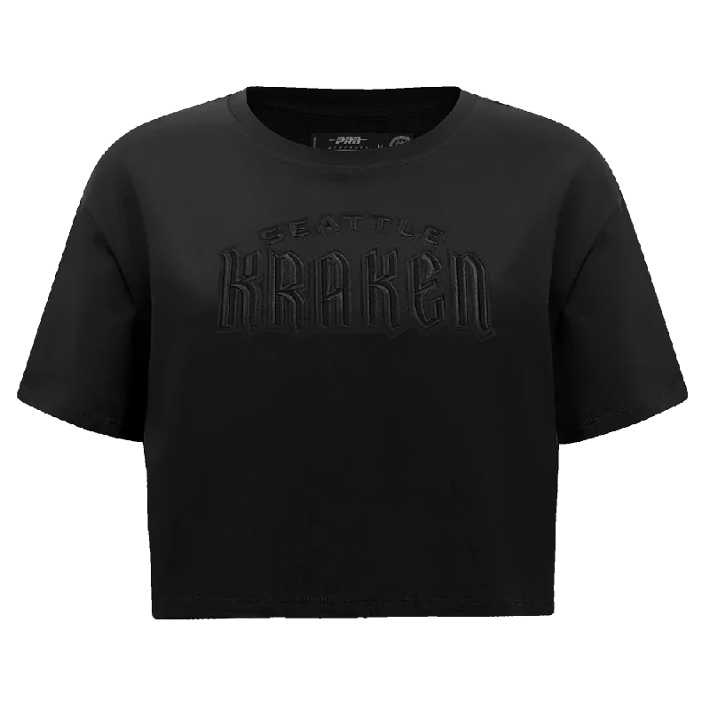NHL SEATTLE KRAKEN NEUTRAL WOMEN'S BOXY TEE (BLACK) Lace Blend Ribbed Blend Corduroy Blend NHL SEATTLE KRAKEN NEUTRAL WOMEN'S BOXY TEE (BLACK) Lace Blend Ribbed Blend Corduroy Blend