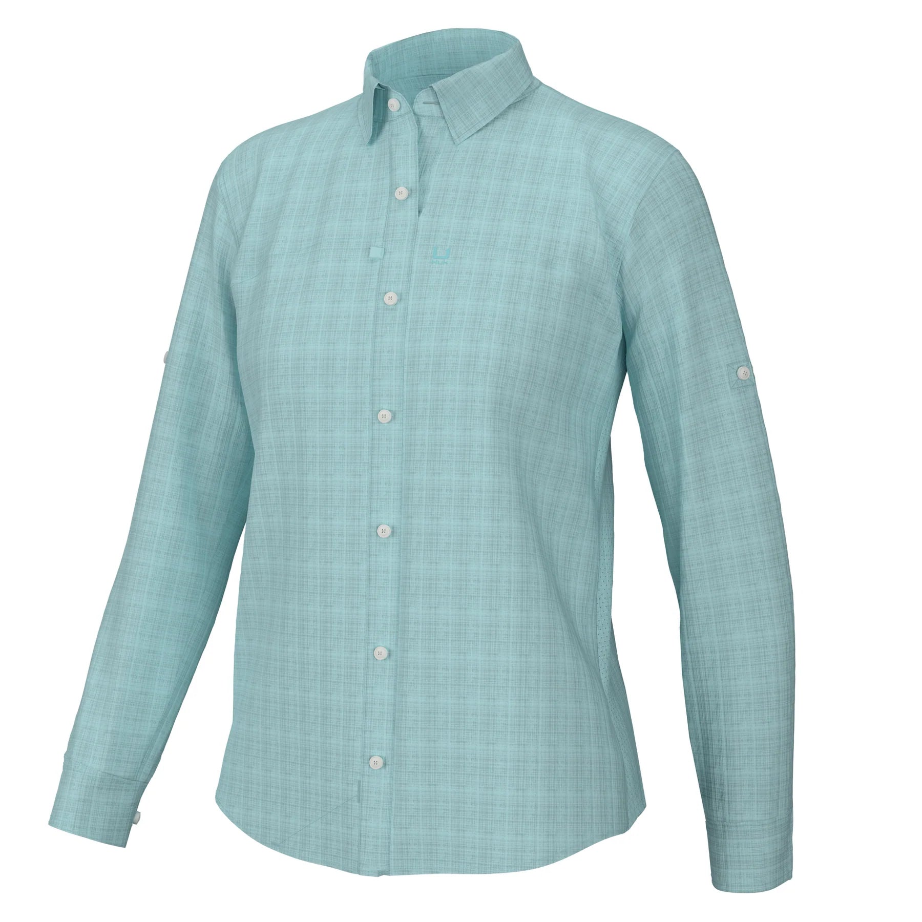 Huk Women's Tide Point Long Sleeve Cross-Dye Button Up Shirt 2023 Relaxed Fit Short Blouse Huk Women's Tide Point Long Sleeve Cross-Dye Button Up Shirt 2023 Relaxed Fit Short Blouse