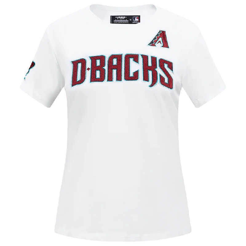 MLB ARIZONA DIAMONDBACKS CLASSIC WOMEN'S SJ SLIM FIT TEE (WHITE) Boxy Fit Fitted Loose MLB ARIZONA DIAMONDBACKS CLASSIC WOMEN'S SJ SLIM FIT TEE (WHITE) Boxy Fit Fitted Loose