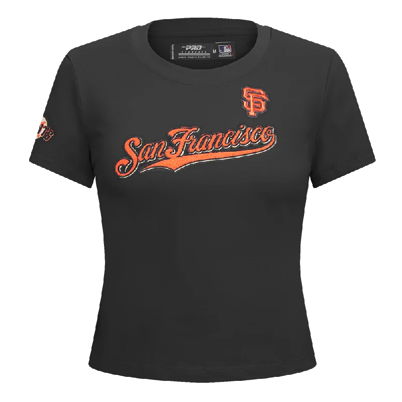 MLB SAN FRANCISCO GIANTS CLASSIC WOMEN'S SLIM FIT TEE (BLACK) Machine Wash Dry Clean Hand Wash MLB SAN FRANCISCO GIANTS CLASSIC WOMEN'S SLIM FIT TEE (BLACK) Machine Wash Dry Clean Hand Wash