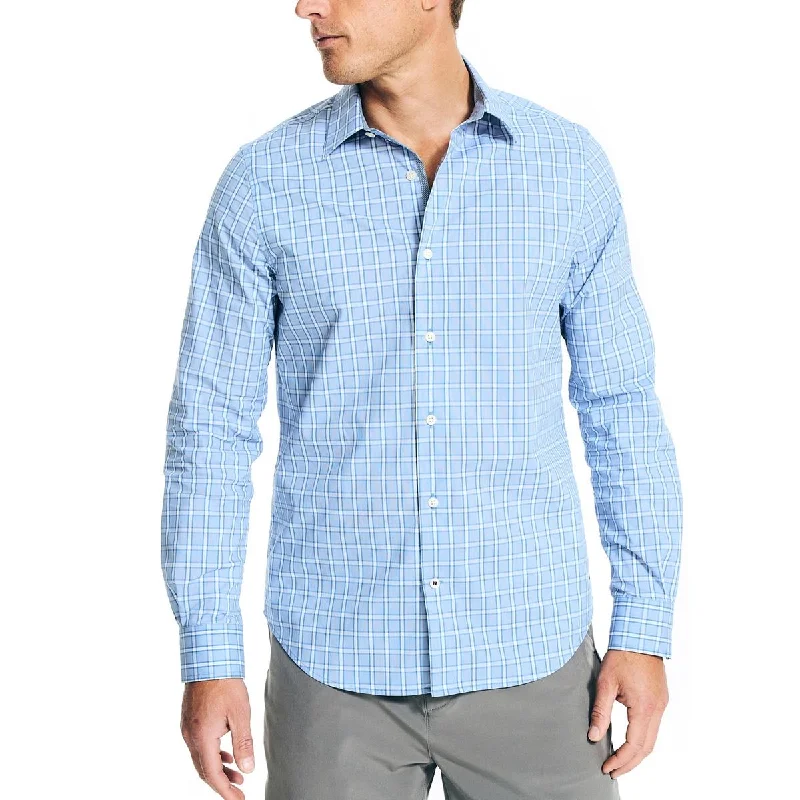 Nautica Mens Moisture Wicking Breathable Button-Down Shirt Elegant Longline Short Shirt Nautica Mens Moisture Wicking Breathable Button-Down Shirt Elegant Longline Short Shirt