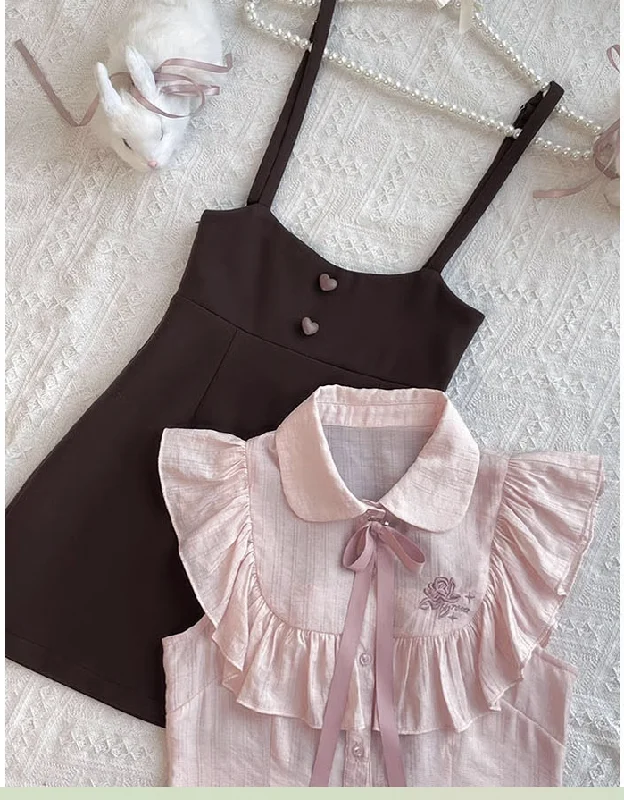 Tan Tuan~Sweet Lolita Short Sleeve Shirt Suit Multicolors Casual Cotton Short Shirt