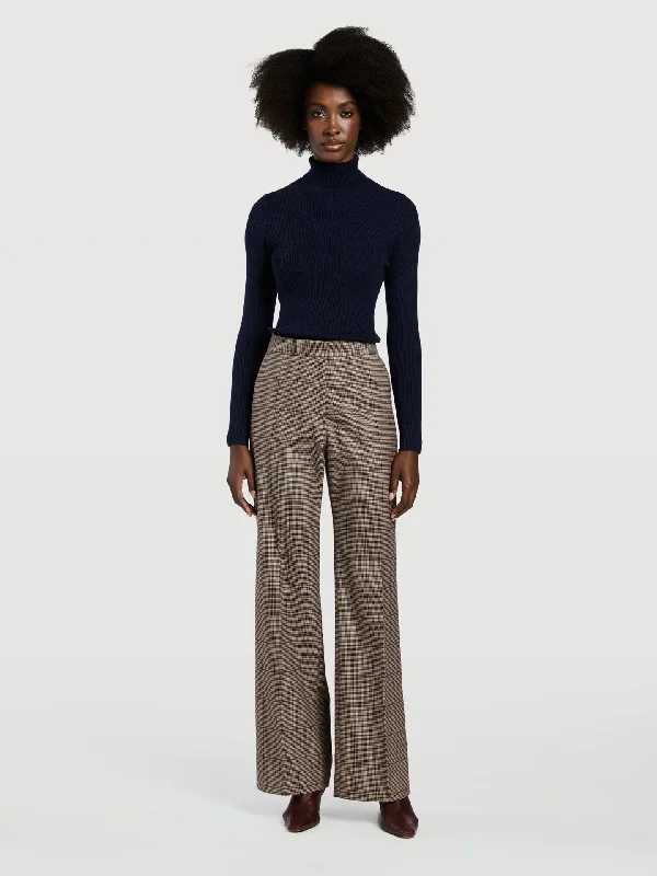 Checked Loose Fit Trousers Trousers Spring Floral