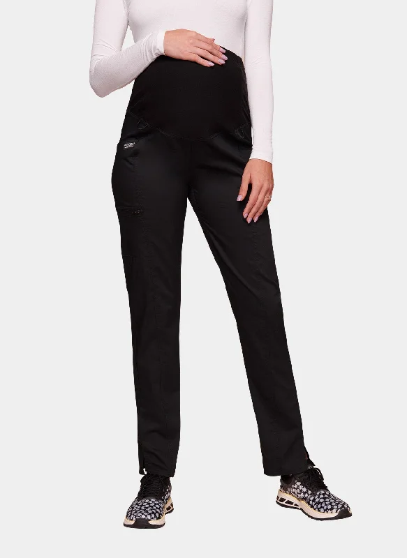 Cherokee WW Revolution Maternity Straight Leg Scrub Trousers WWE155 - Black Trousers Polka Dot Cute