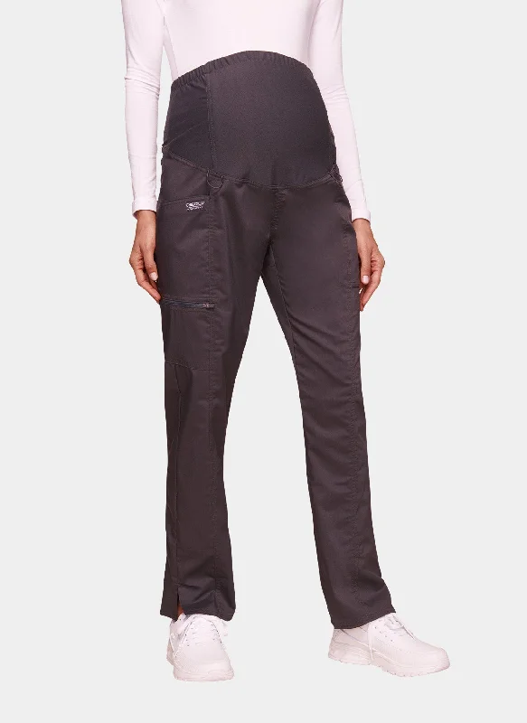 Cherokee WW Revolution Maternity Straight Leg Scrub Trousers WWE155 - Pewter Trousers Leather Faux Cherokee WW Revolution Maternity Straight Leg Scrub Trousers WWE155 - Pewter Trousers Leather Faux