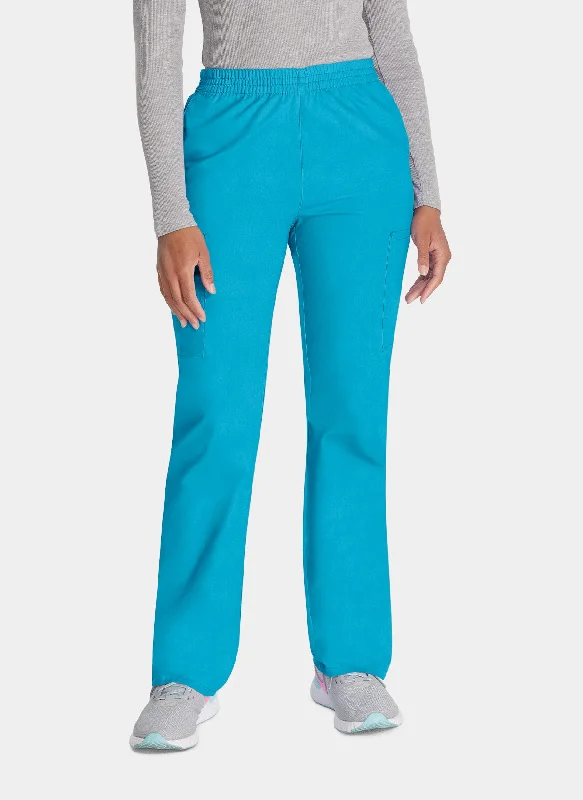 Dickies EDS Signature Ladies Natural Rise Tapered Leg Pull-On Scrub Trousers DKE86106 - Teal Trousers Summer Linen