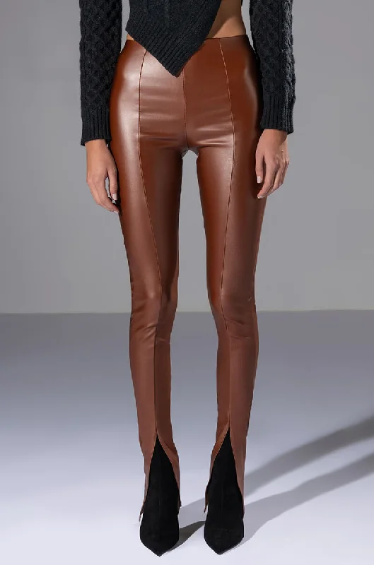 FULL OF SECRETS VEGAN LEATHER TROUSER Trousers Fall Fleece