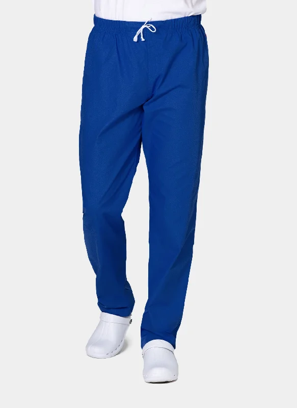 HappyFIT Unisex Scrub Trousers - Regal Blue (Galaxy) Trousers Bootcut Casual