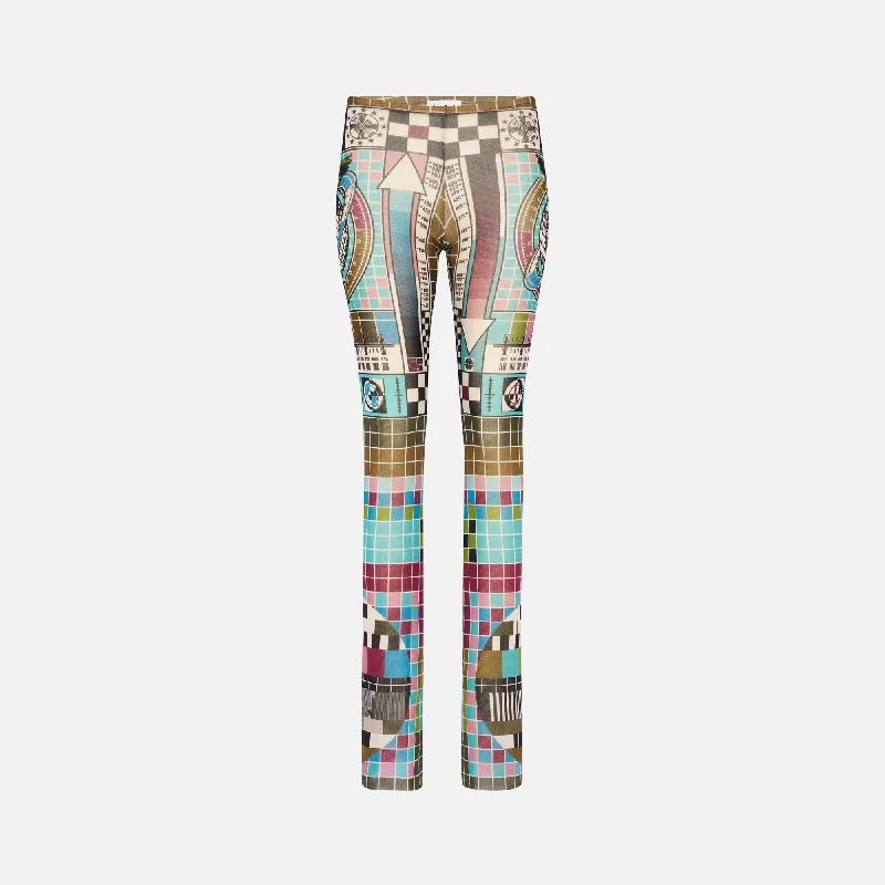 Jean Paul Gaultier Mesh Trouser - Printed Mire Cropped Trousers Casual Linen