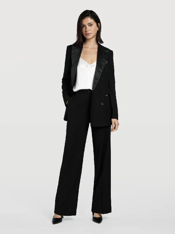 Loose Fit Black Tuxedo Trousers Trousers Top Rated