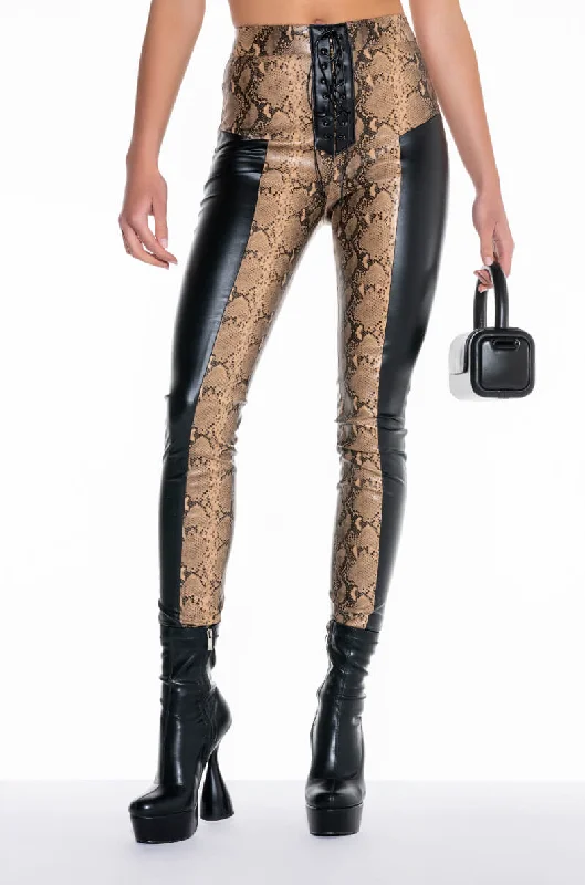 VENOM LACE UP PU TROUSER Trousers Corduroy Warm