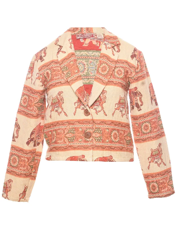 Animal Print Tapestry Jacket - S Chenille Fabric Brocade Fabric Lace Fabric