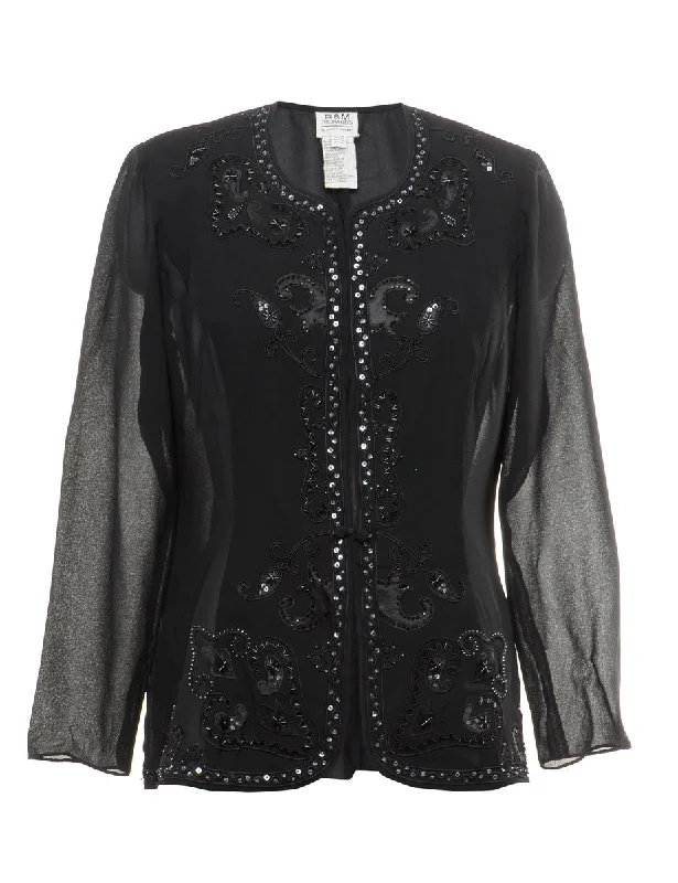Beaded Evening Jacket - M Knit Fabric Woven Fabric Fleece Fabric
