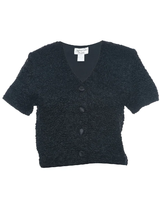 Button Front Jacket - M Print Jacket Jacquard Jacket Patchwork Jacket