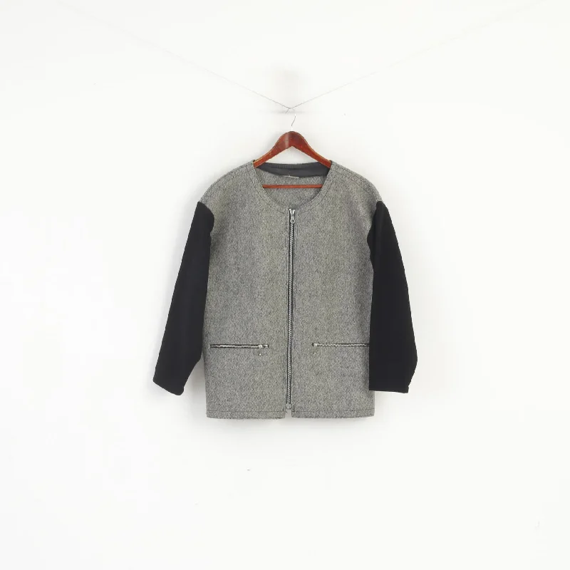 Chiemsee Women XL Jacket Grey Vintage Oversize Full Zipper Blazer Toggled Jacket Drawstring Jacket Belted Jacket Chiemsee Women XL Jacket Grey Vintage Oversize Full Zipper Blazer Toggled Jacket Drawstring Jacket Belted Jacket