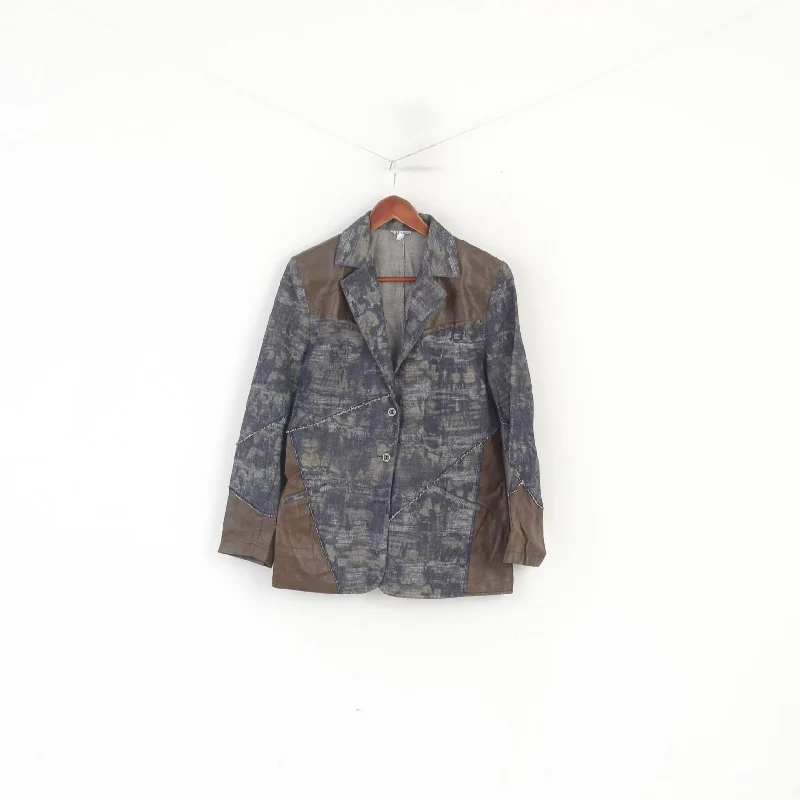 Tilber Women 12 38 M Jacket Navy Cotton Western Vintage Single Breasted Blazer Cotton Jacket Linen Jacket Terry Jacket Tilber Women 12 38 M Jacket Navy Cotton Western Vintage Single Breasted Blazer Cotton Jacket Linen Jacket Terry Jacket