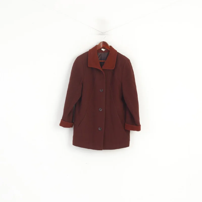 Bellandi Women 14 L Jacket Burgundy Wool Cashmere Blend Made in Italy Top Rayon Fabric Velvet Fabric Corduroy Fabric