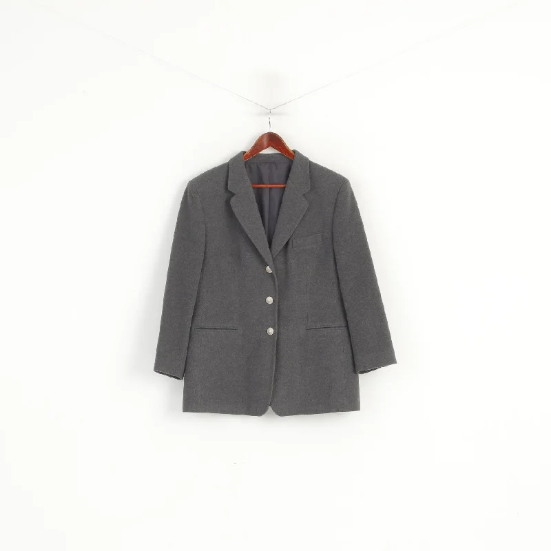 Vittoria Verani Women 20 50 XXL Jacket Grey Virgin Wool Cashmere Vintage Blazer Hoodie Zip-Up Jacket Button-Up Jacket Vittoria Verani Women 20 50 XXL Jacket Grey Virgin Wool Cashmere Vintage Blazer Hoodie Zip-Up Jacket Button-Up Jacket