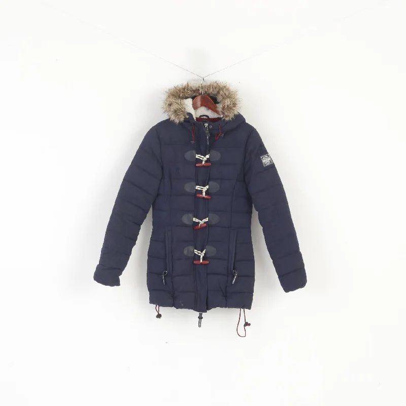 Superdry Women 8 35 S Jacket Navy Padded Hodded Duffle Zipper Winter Top Striped Jacket Polka Dot Jacket Floral Jacket Superdry Women 8 35 S Jacket Navy Padded Hodded Duffle Zipper Winter Top Striped Jacket Polka Dot Jacket Floral Jacket