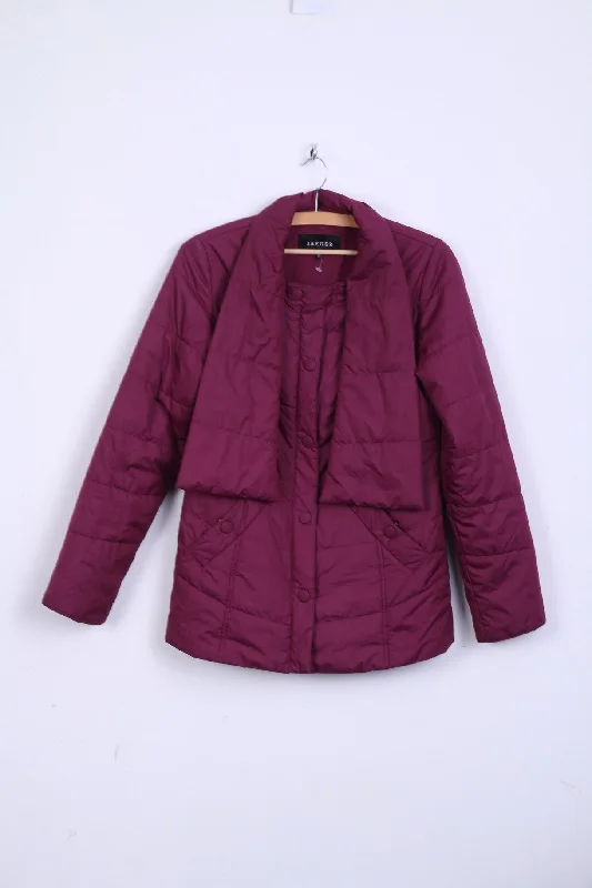 JAEGER Womens 8 S Jacket Purple Shawl Full Zip Warm Welt Pockets Slit Pockets Flap Pockets JAEGER Womens 8 S Jacket Purple Shawl Full Zip Warm Welt Pockets Slit Pockets Flap Pockets