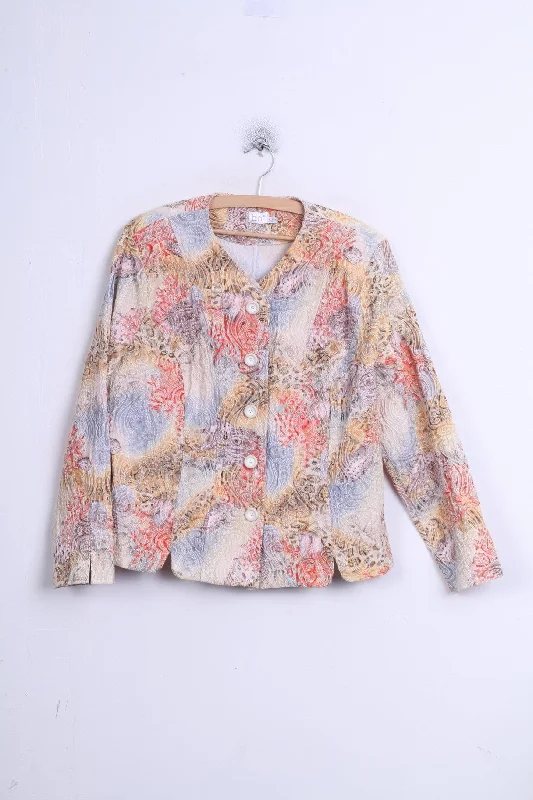 BIOT Womens 21 D42 Jacket (L/XL) Embroidered Summer Elegant Strech Tailored Jacket Straight Jacket A-Line Jacket BIOT Womens 21 D42 Jacket (L/XL) Embroidered Summer Elegant Strech Tailored Jacket Straight Jacket A-Line Jacket