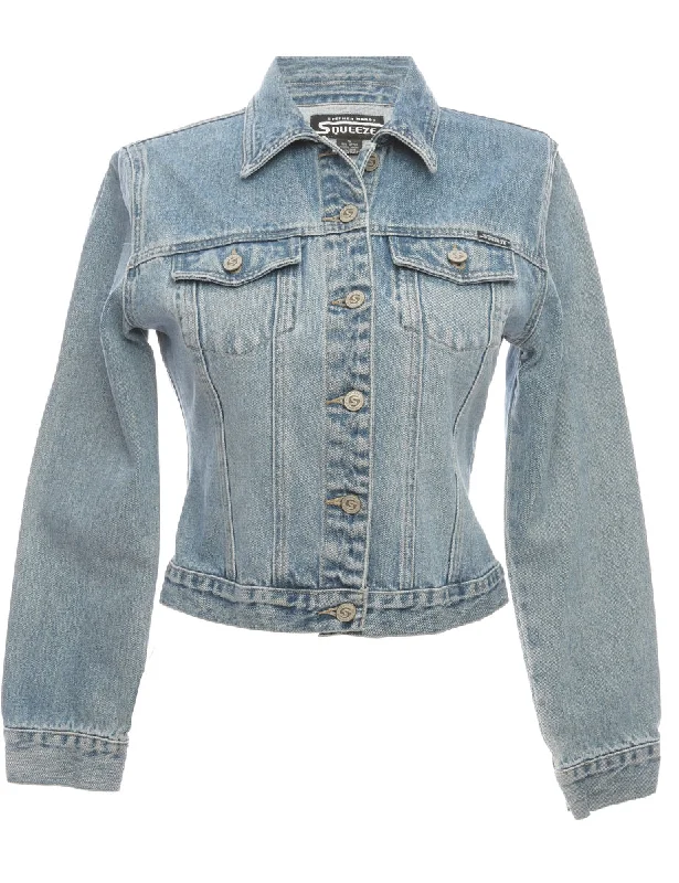 Denim Mid Wash Color jacket - S Trench Coat Raincoat Waterproof Jacket