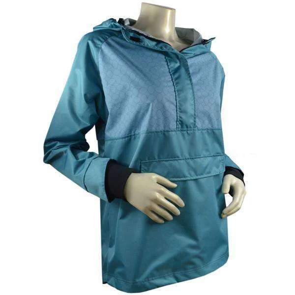 Falmouth Waterproof Reflective Women's Pullover Jacket in Ocean/Sea Hoodie Zip-Up Jacket Button-Up Jacket