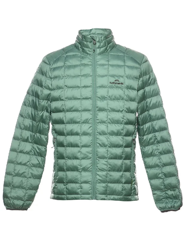 Green Zip-Front Classic Puffer Jacket - L V-Neck Jacket Boat Neck Jacket Square Neck Jacket Green Zip-Front Classic Puffer Jacket - L V-Neck Jacket Boat Neck Jacket Square Neck Jacket