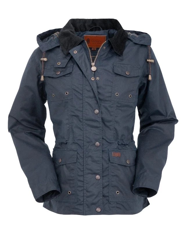 Jill-A-Roo Oilskin Jacket - Navy Knit Fabric Woven Fabric Fleece Fabric