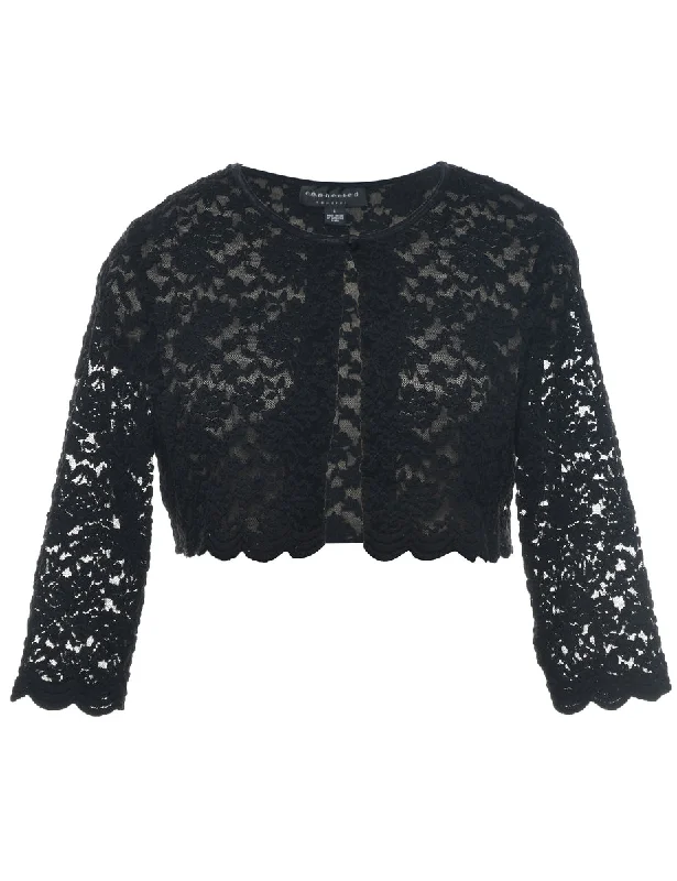 Lace Floral Pattern Jacket - L Chenille Jacket Brocade Jacket Lace Jacket