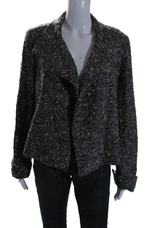 Lafayette 148 New York Womens Wool Black Textured Long Sleeve Jacket Fitted Jacket Loose Jacket Oversized Jacket Lafayette 148 New York Womens Wool Black Textured Long Sleeve Jacket Fitted Jacket Loose Jacket Oversized Jacket