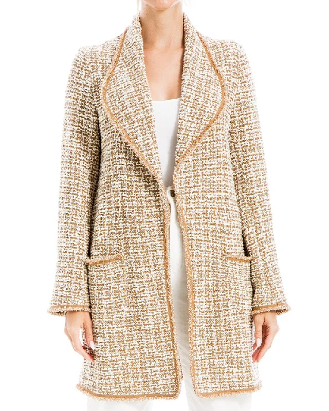 Max Studio Long Jacket Wool Fabric Cashmere Fabric Tweed Fabric
